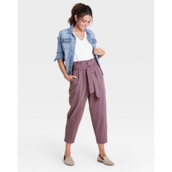 Universal Thread Pants - Universal Thread Purple High Waisted Pleated Paper Bag Boho Casual Pants Sz 14 W